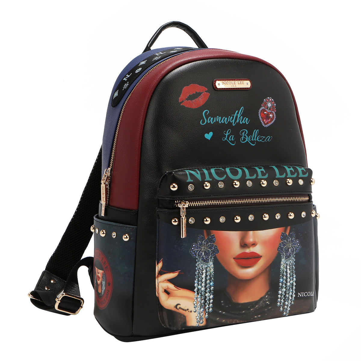 LARGE USB FASHION BACKPACK WITH CHARGING PORT AND POUCH