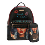 LARGE USB FASHION BACKPACK WITH CHARGING PORT AND POUCH