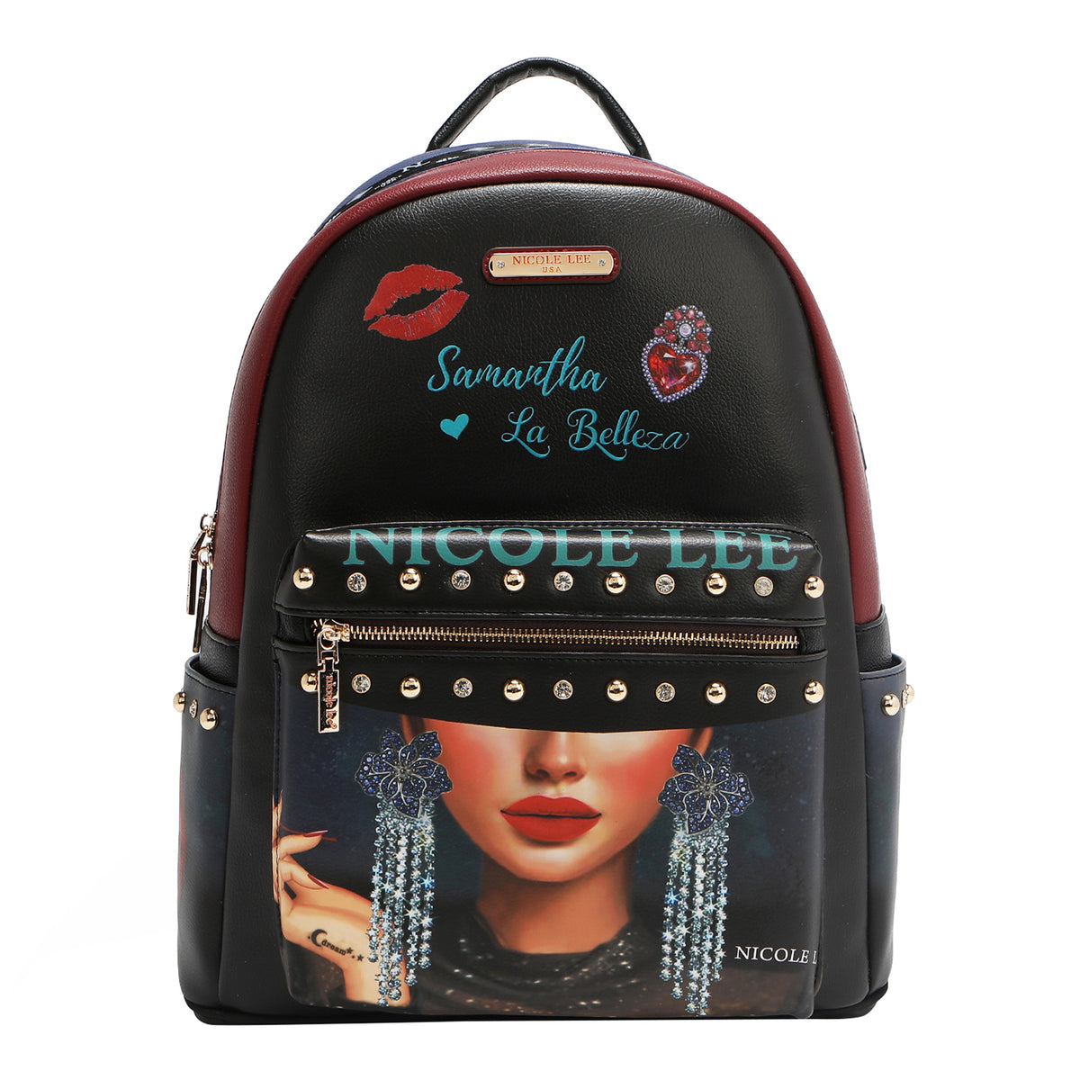 LARGE USB FASHION BACKPACK WITH CHARGING PORT AND POUCH