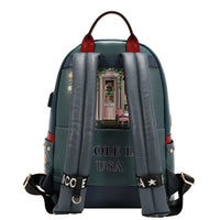 LARGE USB FASHION BACKPACK WITH CHARGING PORT AND POUCH
