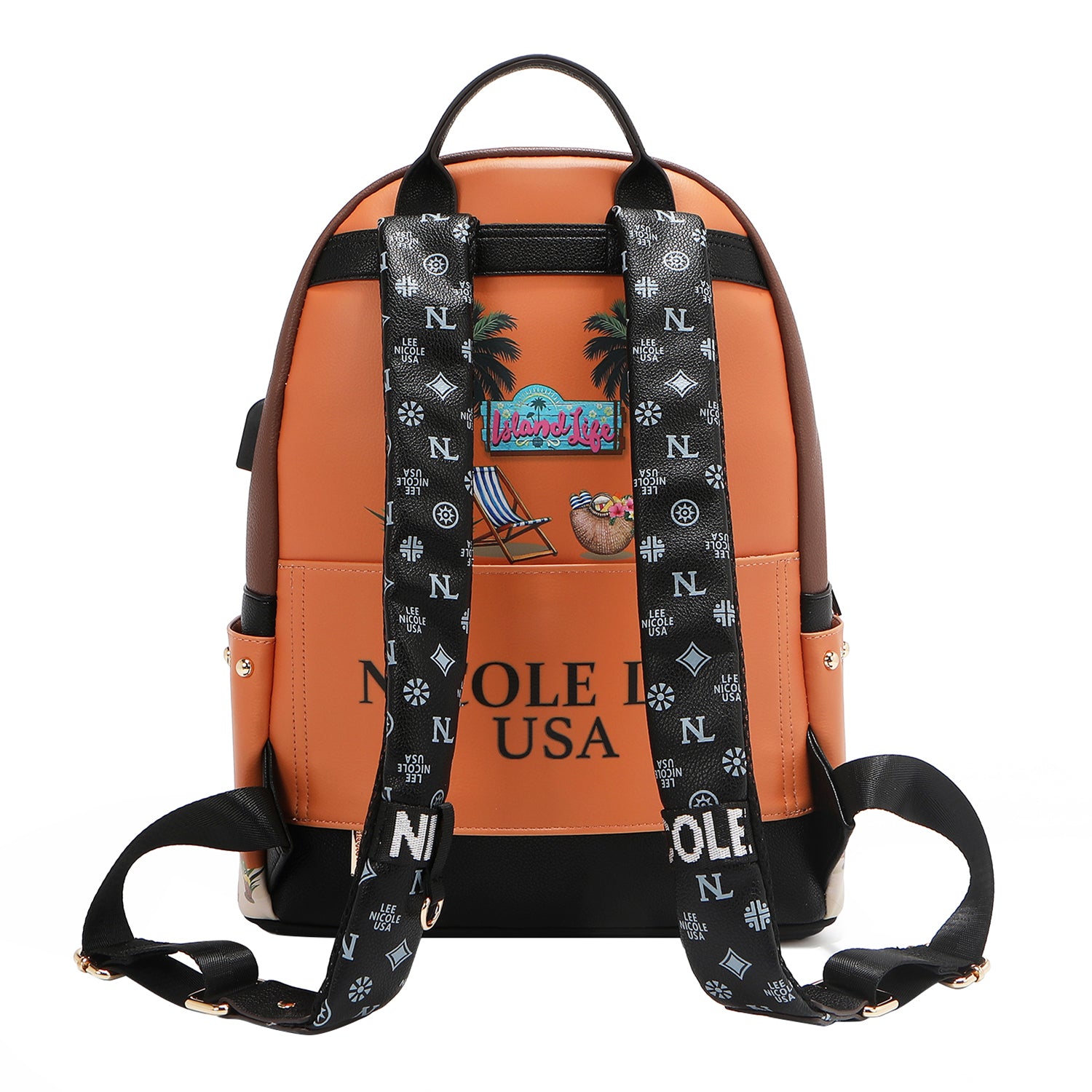 LARGE USB FASHION BACKPACK WITH CHARGING PORT AND POUCH