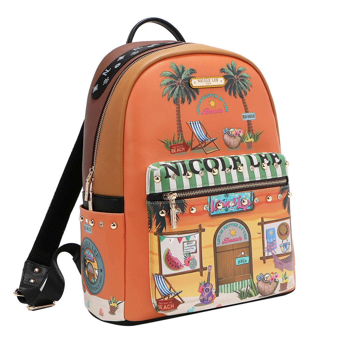 LARGE USB FASHION BACKPACK WITH CHARGING PORT AND POUCH