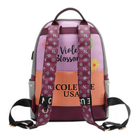 LARGE USB FASHION BACKPACK WITH CHARGING PORT AND POUCH