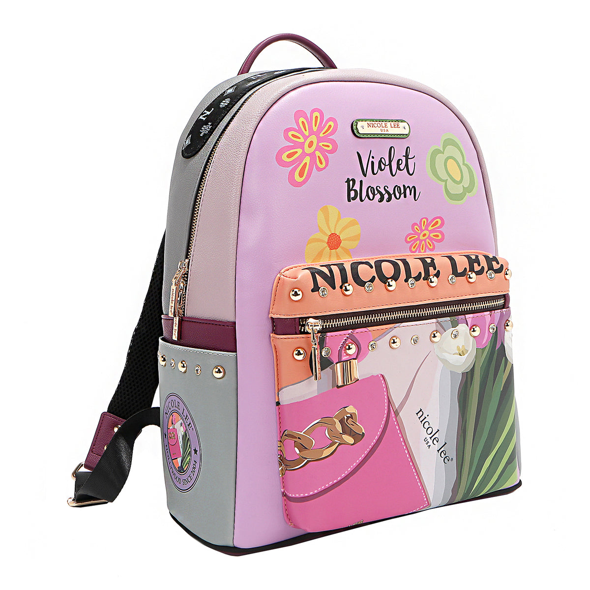 LARGE USB FASHION BACKPACK WITH CHARGING PORT AND POUCH