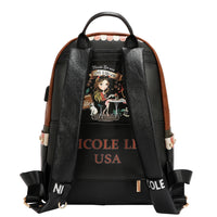 LARGE USB FASHION BACKPACK WITH CHARGING PORT AND POUCH