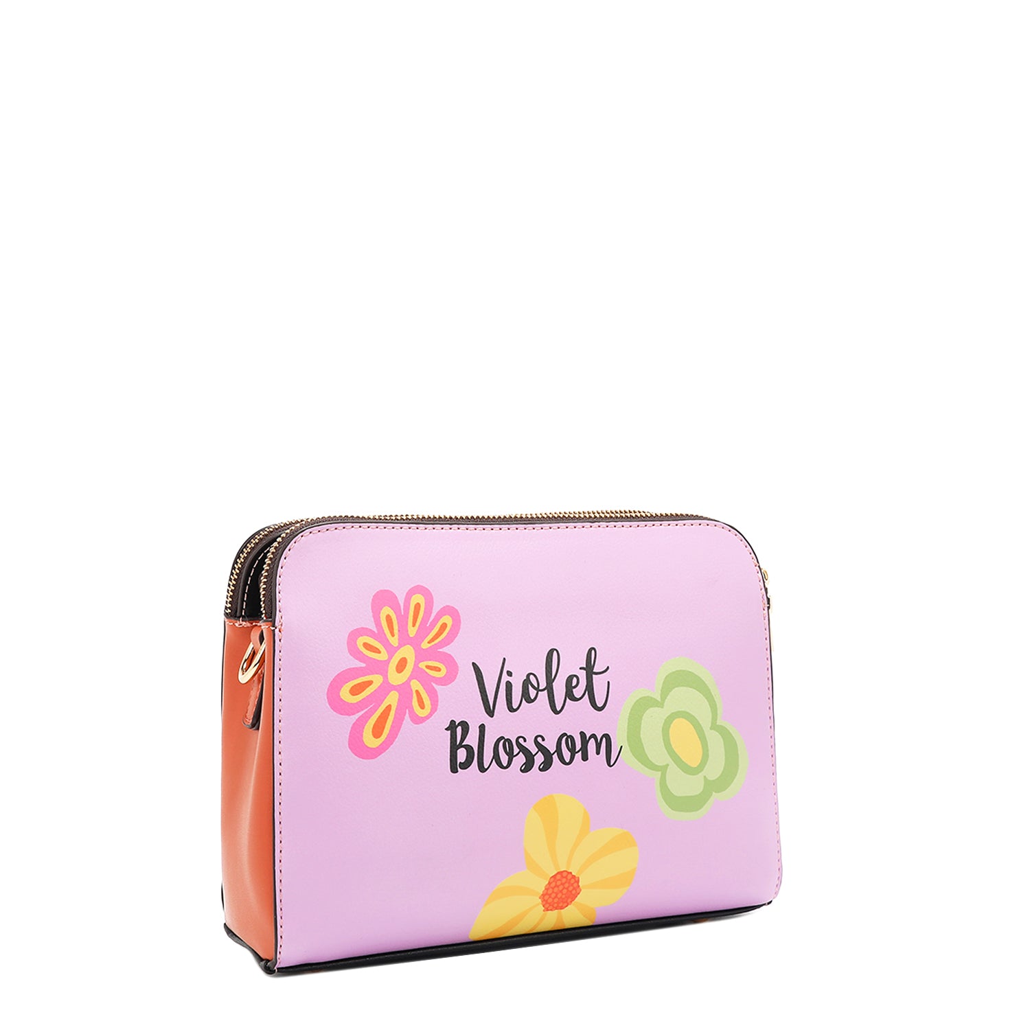 Violet Blossom Crossbody Boasting three Zip Compartments Keep it