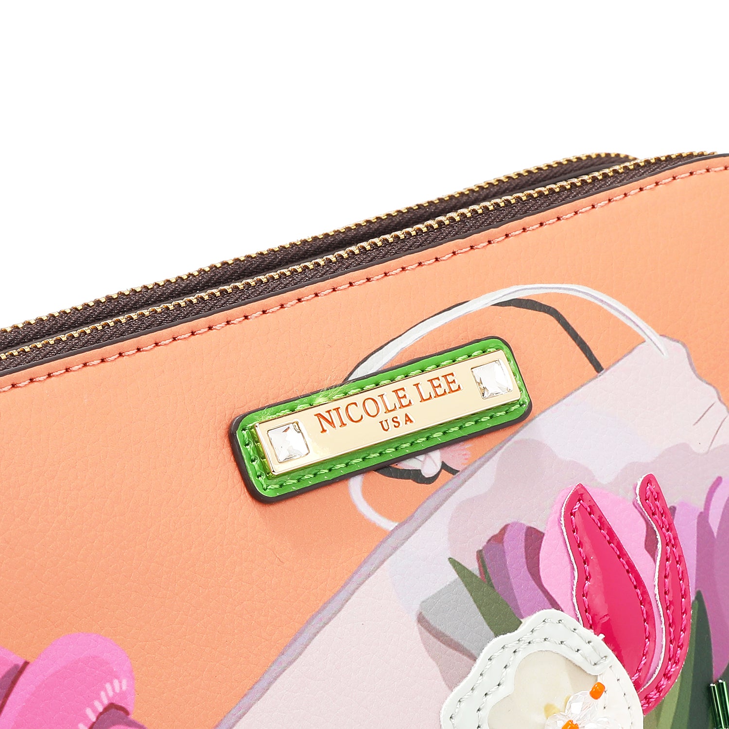 Violet Blossom Crossbody Boasting three Zip Compartments Keep it