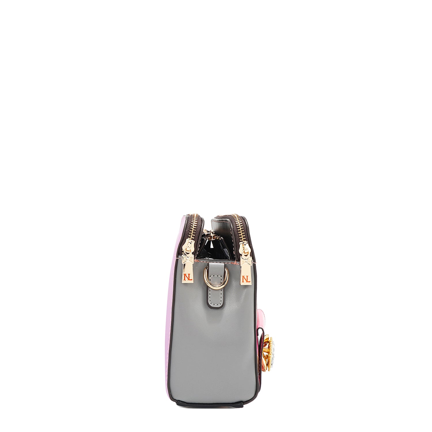 Violet Blossom Crossbody Boasting three Zip Compartments Keep it