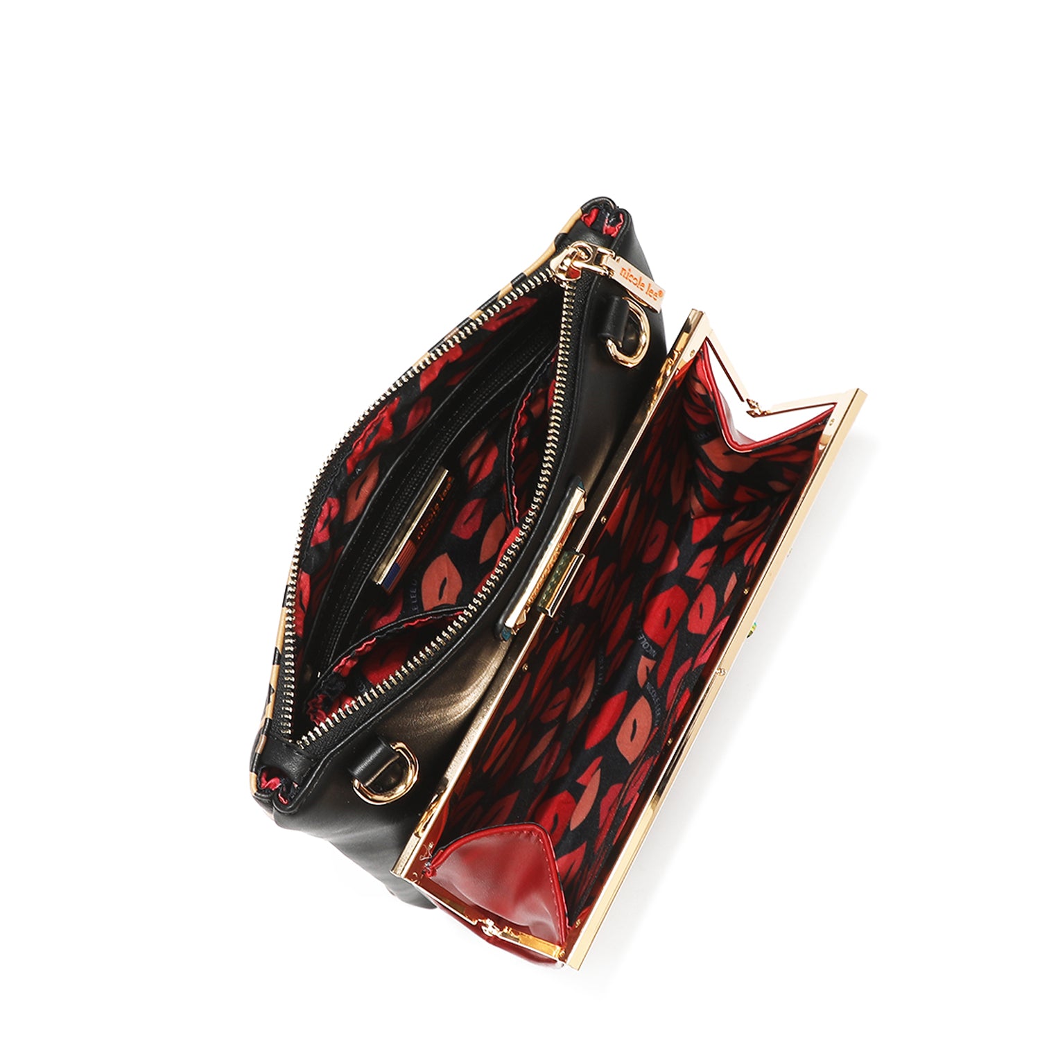 All Emotion Crossbody, 2 Compartments, Embellished Vegan Leather