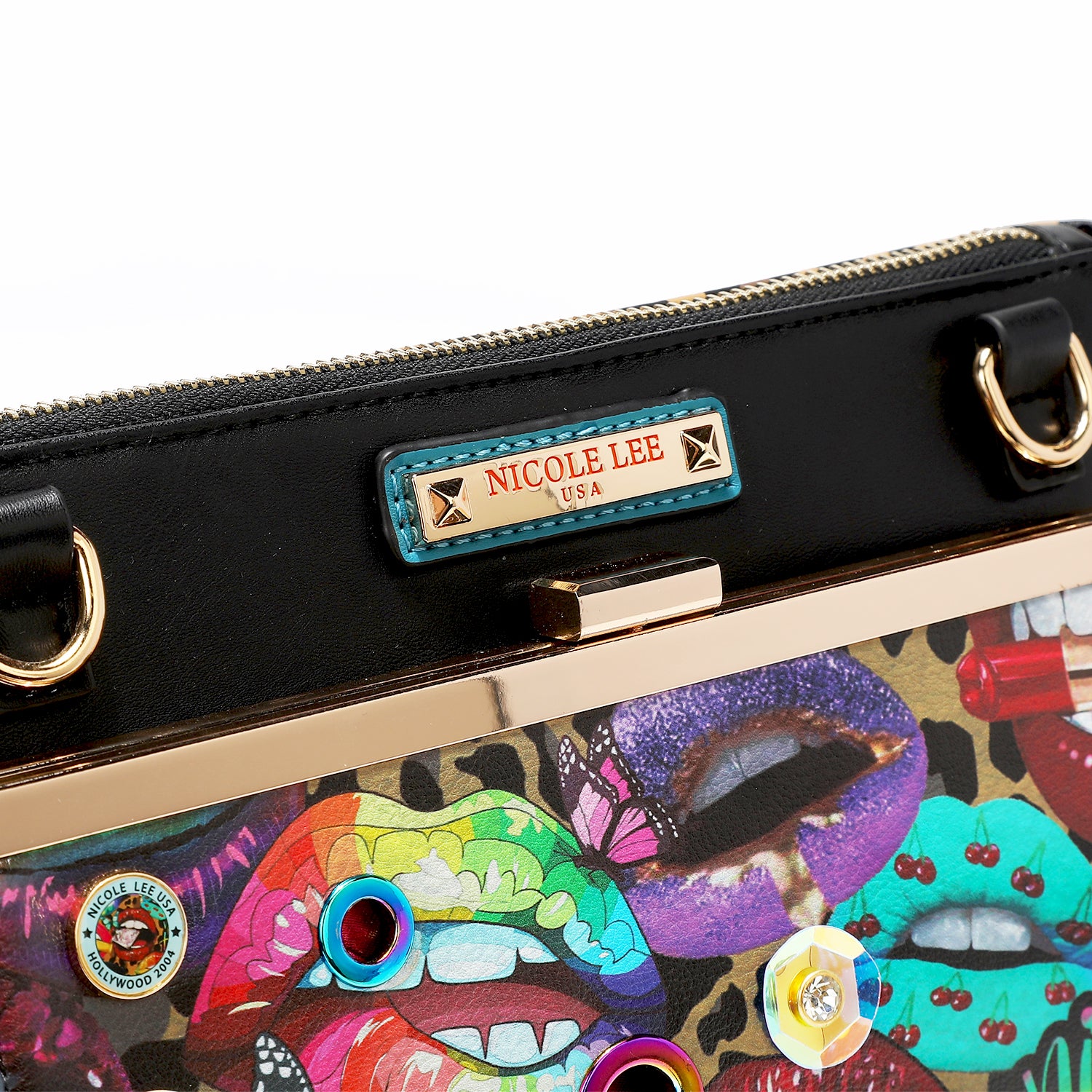 All Emotion Crossbody, 2 Compartments, Embellished Vegan Leather
