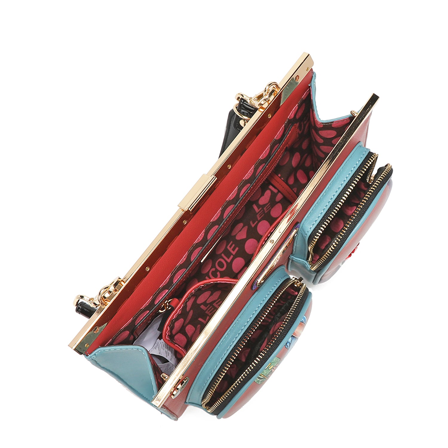 Casual Walk Embellished Vegan Leather Clutch Handbag, Optional Casual Walk Embellished Vegan Leather Clutch Handbag, Optional