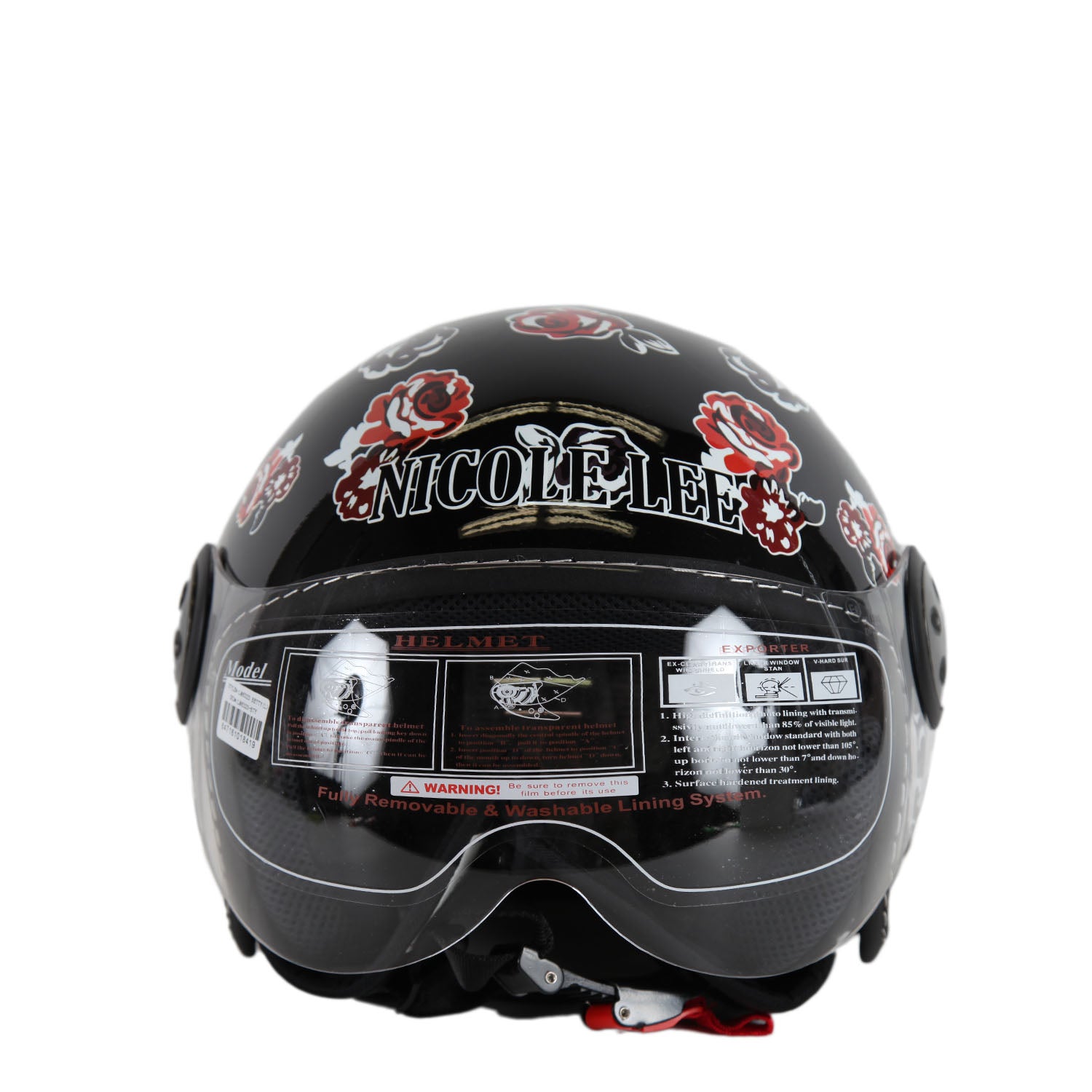 Open Face Fashion Vespa Motorcycle Helmet, Fashion Print, DOT