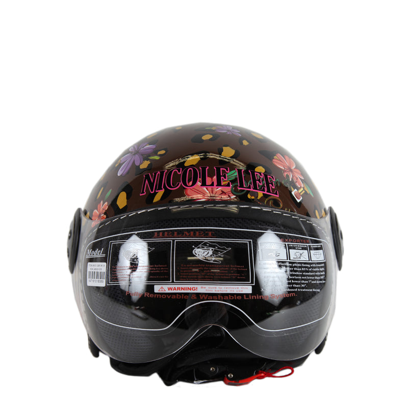 Open Face Fashion Vespa Motorcycle Helmet, Fashion Print, DOT Approved – Nicole Lee Online