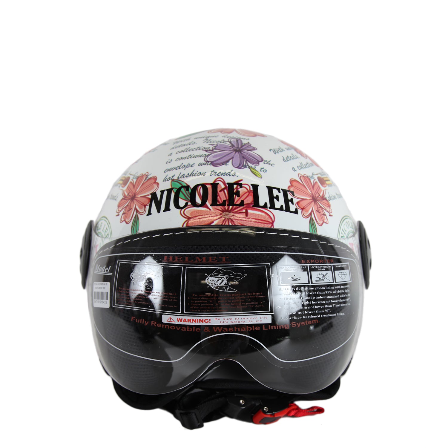Open Face Fashion Vespa Motorcycle Helmet, Fashion Print, DOT
