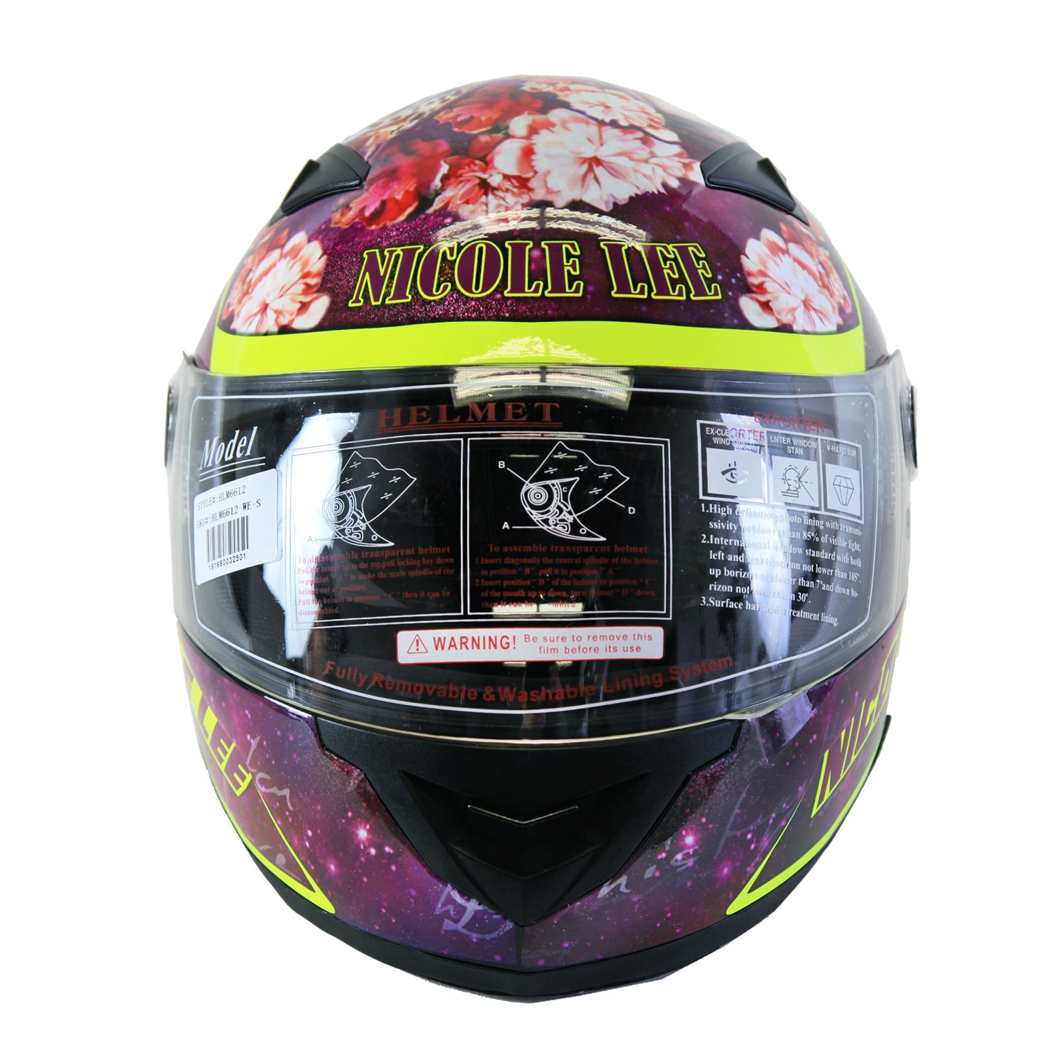 Full Face Fashion Vespa Motorcycle Helmet, Fashion Print, DOT