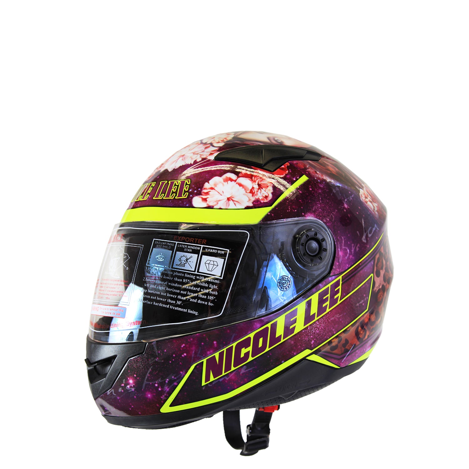 Full Face Fashion Vespa Motorcycle Helmet, Fashion Print, DOT Approved – Nicole Lee Online