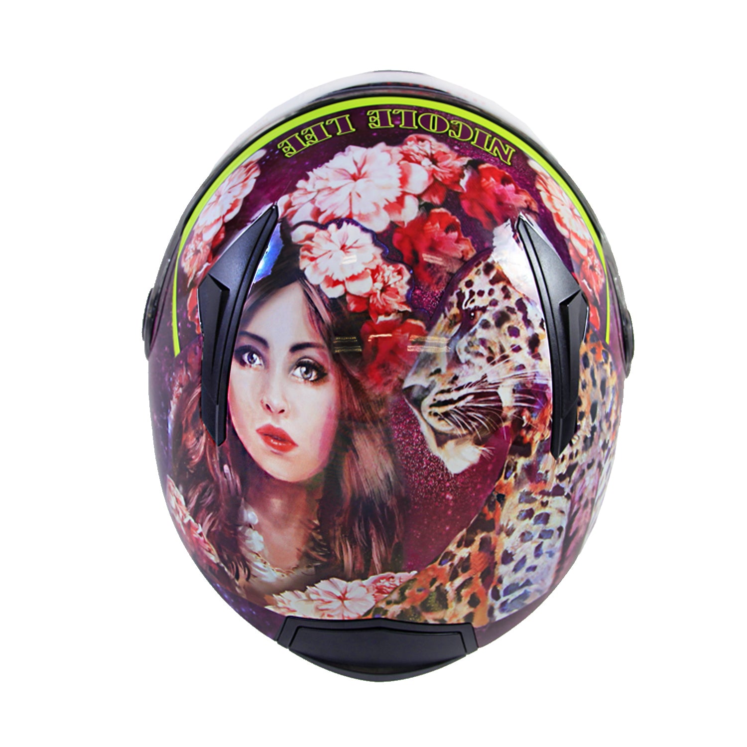 Full Face Fashion Vespa Motorcycle Helmet, Fashion Print, DOT