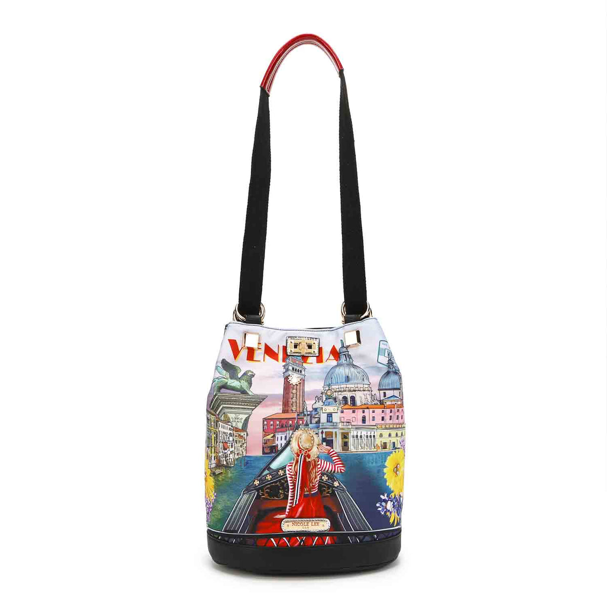NICOLE LEE MULTIFUNCTIONAL BUCKET BAG BACKPACK Nylon Bucket Bag Backpack, Multifunctional Bag, Crossbody  main image 4