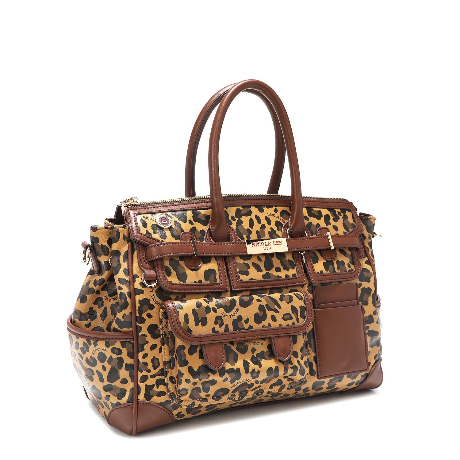 Ava Vegan Leather Designer Satchel, Women's Fashion Print Handbag – Nicole  Lee Online