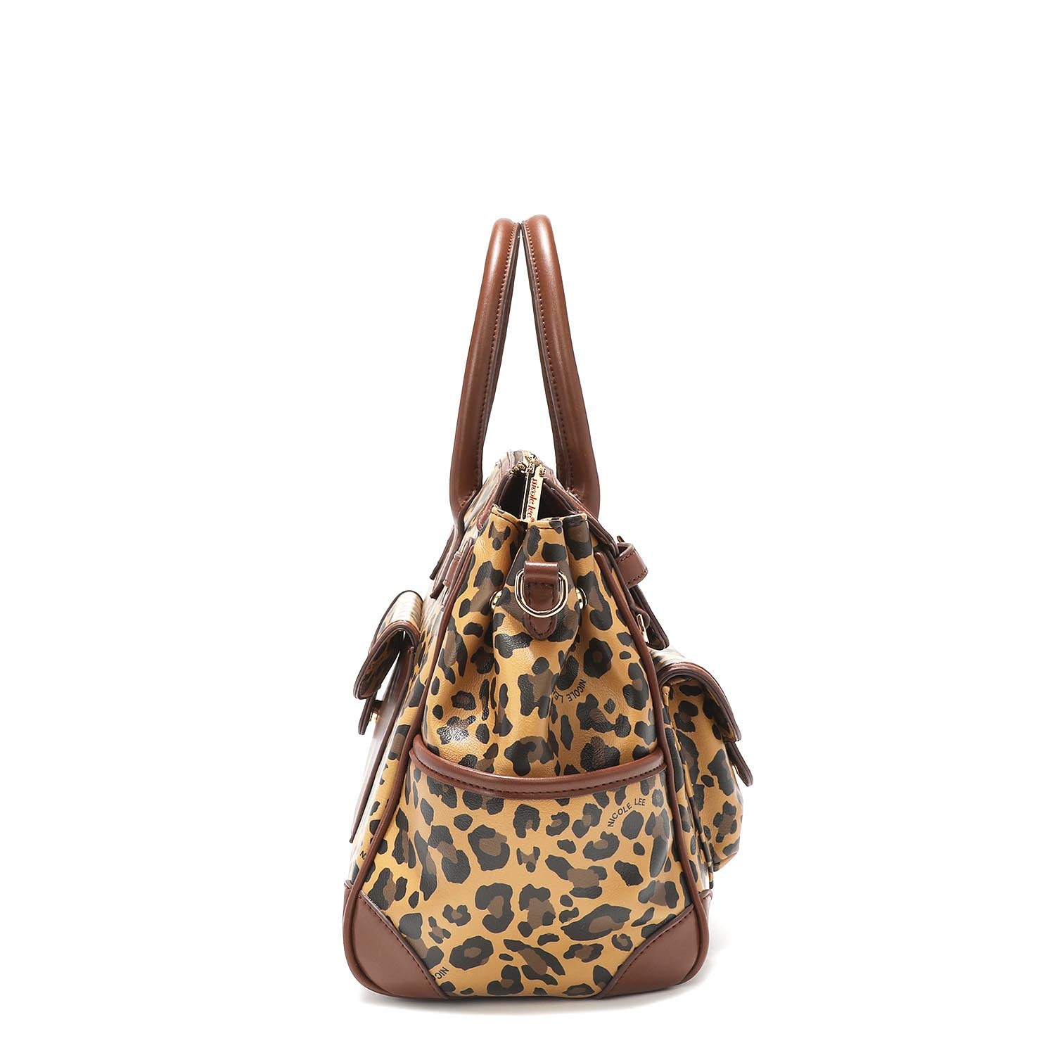 Lola Leopard Print Crossbody, Vegan Leather Medium Multi Zip Handbag –  Nicole Lee Online