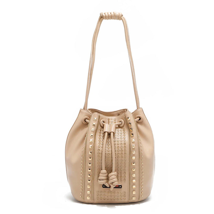 ★NlCK&NLCOLE★ NICOLE LINE HOBO BAG_LIGHT BEIGE Nail Polish Hobo Bag, Spacious and Effortlessly Chic with V