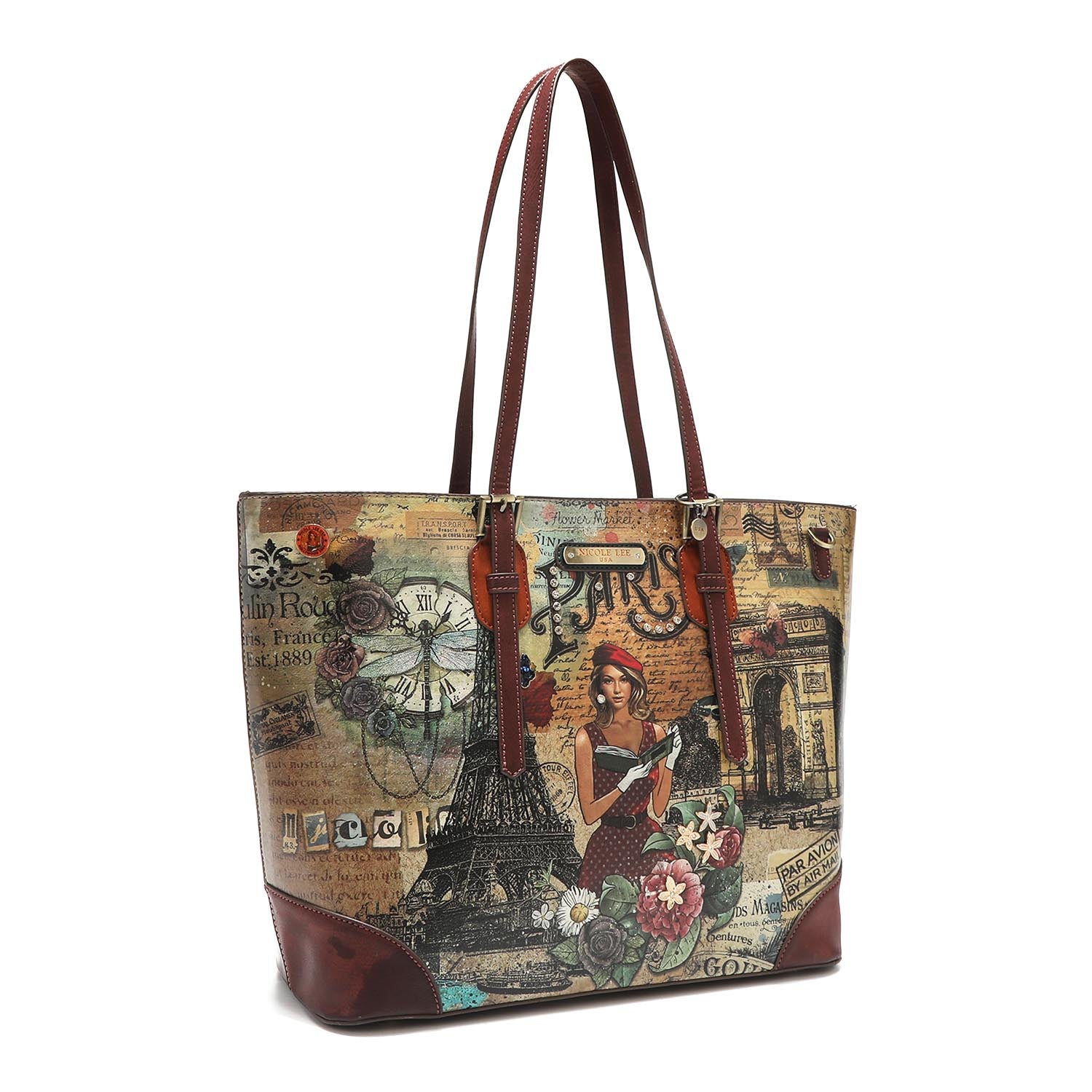 Paris Fashion Week Medium Shopper, Vegan Leather Embellished Tote