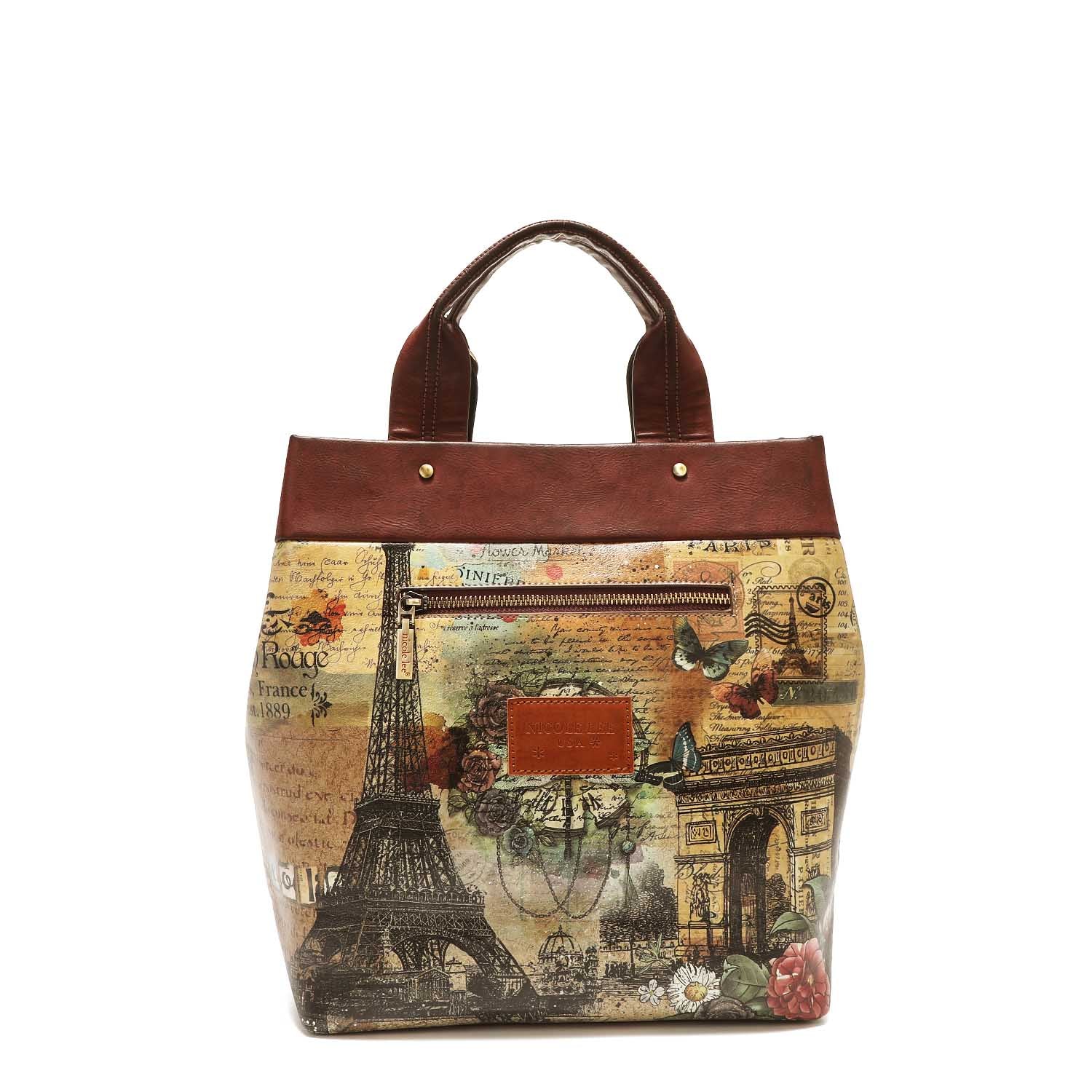Paris Fashion Week Large Shoulder Bag, Vegan Leather Bag with