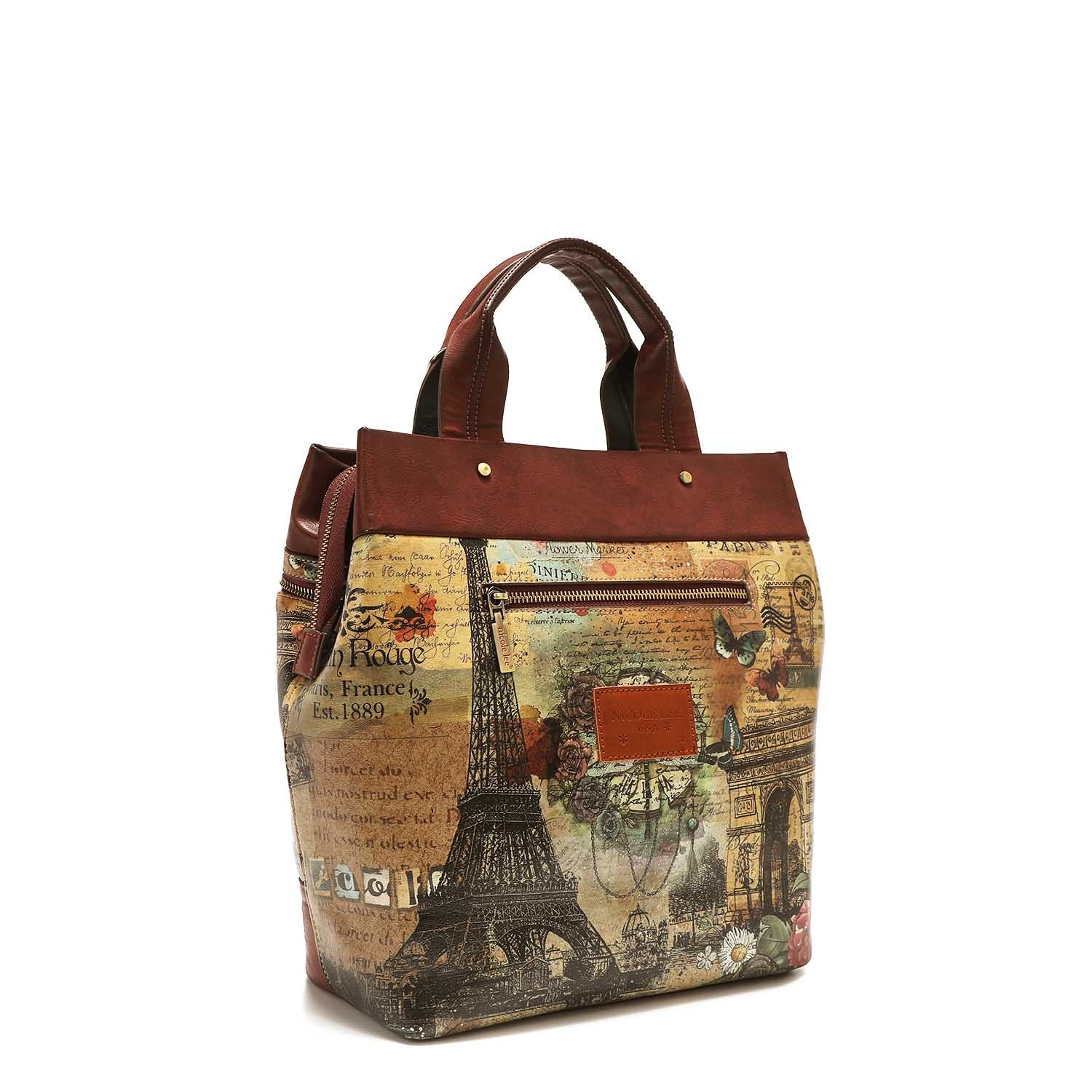 Paris Fashion Week Large Shoulder Bag, Vegan Leather Bag with