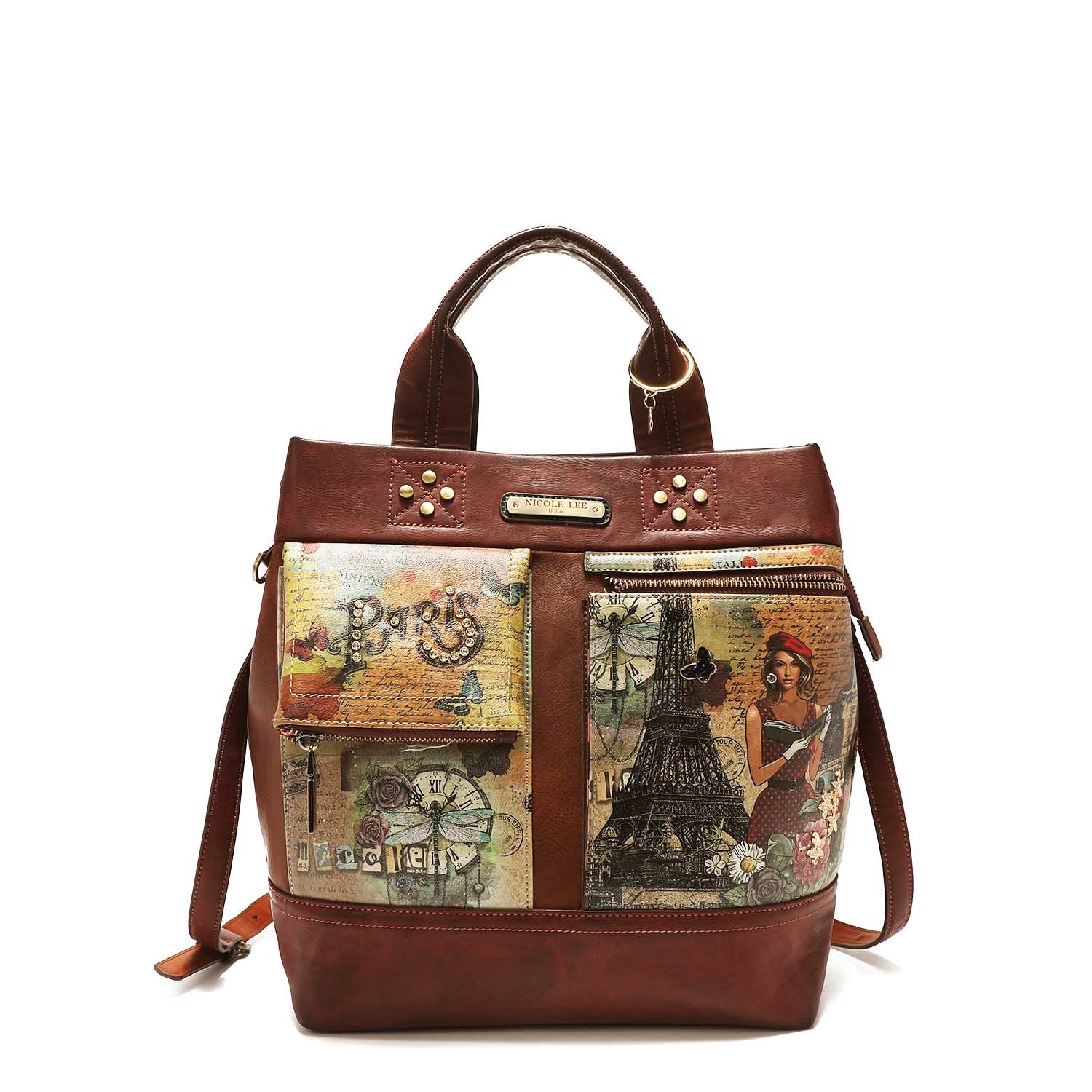 Paris Fashion Week Large Shoulder Bag, Vegan Leather Bag with