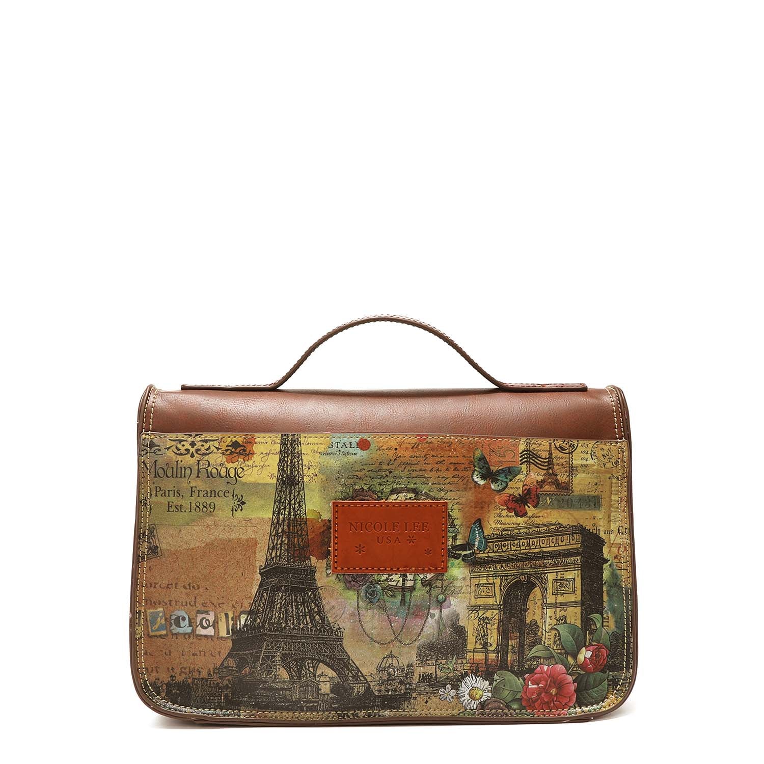 Paris Fashion Week Top Handle Handbag, Vegan Leather Bag with
