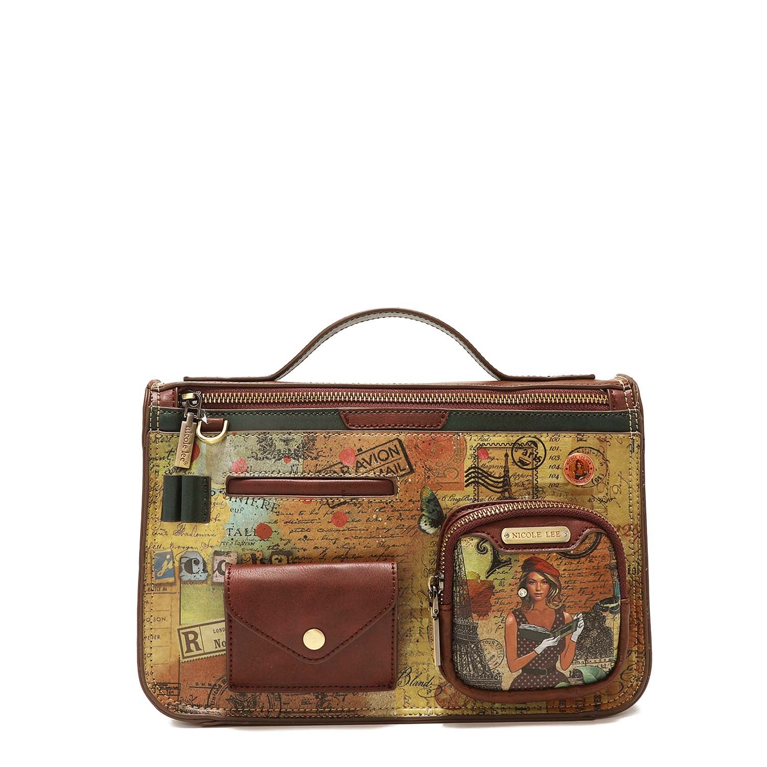 Paris Fashion Week Top Handle Handbag, Vegan Leather Bag with Paris Fashion Week Top Handle Handbag, Vegan Leather Bag with
