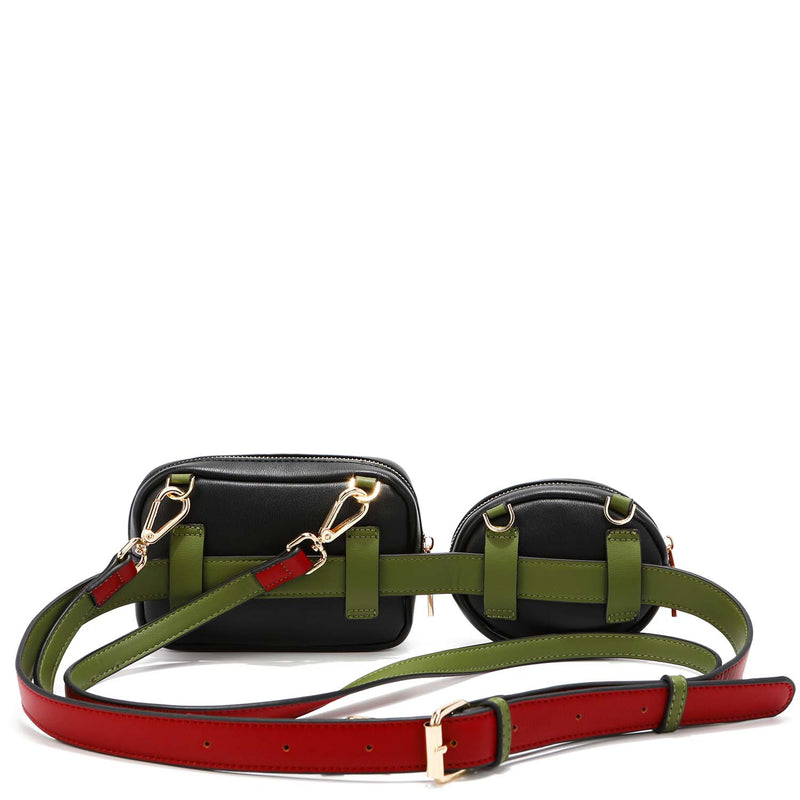  2 Pieces Women's Leather Belt Fanny Pack with Removable Belt  Fashion Waist Pouch Belt Bags (Color Set 1): Clothing, Shoes & Jewelry