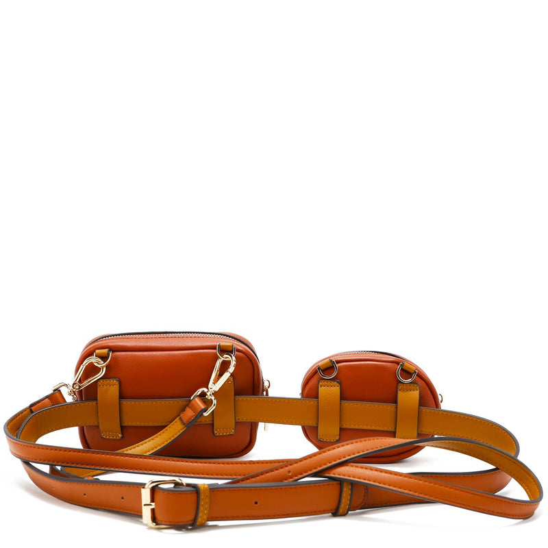 D.LerBung 2 Pieces Womens Fanny Pack Leather Belt