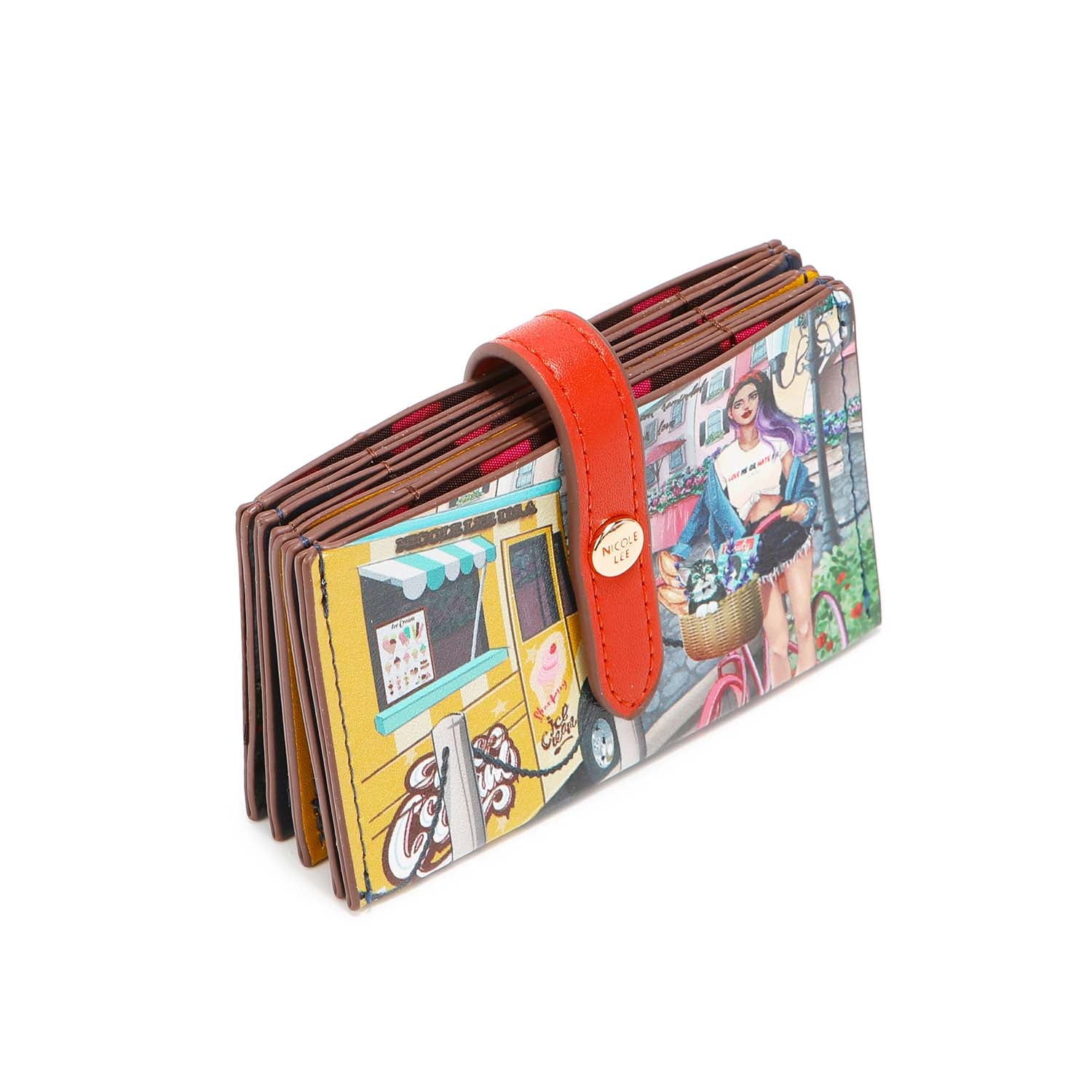 RFID Accordion Leather Card Case, Credit Card Wallet Organizer