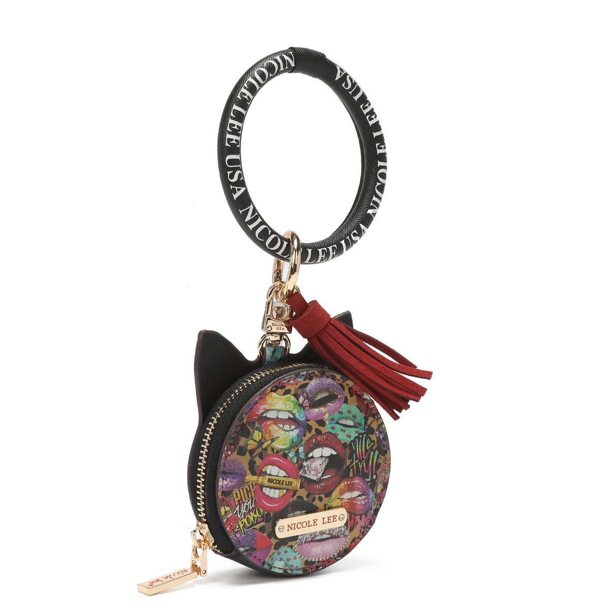 CAT COIN PURSE WRISTLET KEYCHAIN