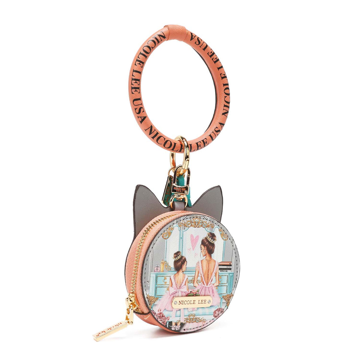 CAT COIN PURSE WRISTLET KEYCHAIN