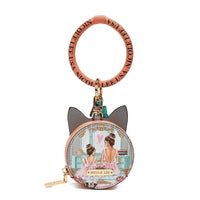 CAT COIN PURSE WRISTLET KEYCHAIN