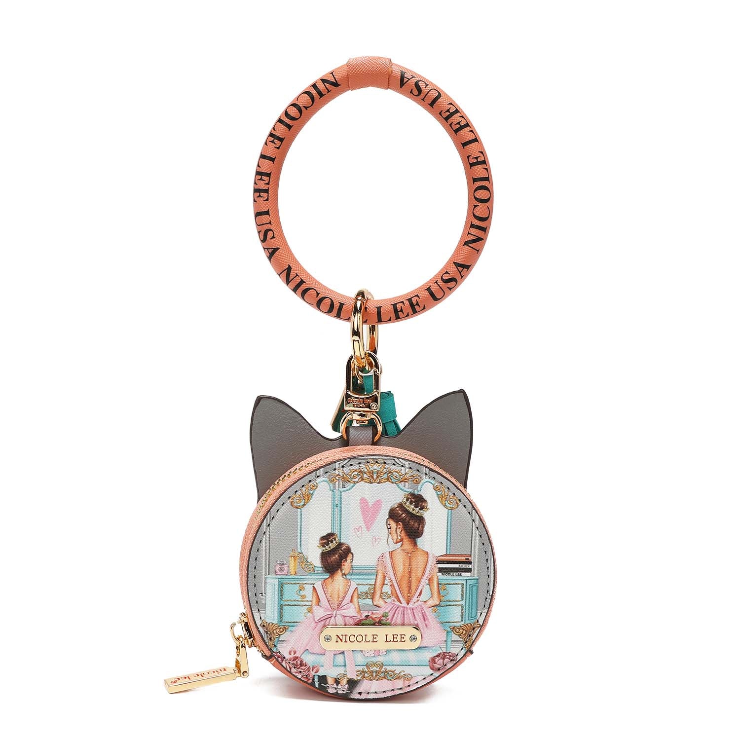 CAT COIN PURSE WRISTLET KEYCHAIN