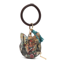 CAT COIN PURSE WRISTLET KEYCHAIN