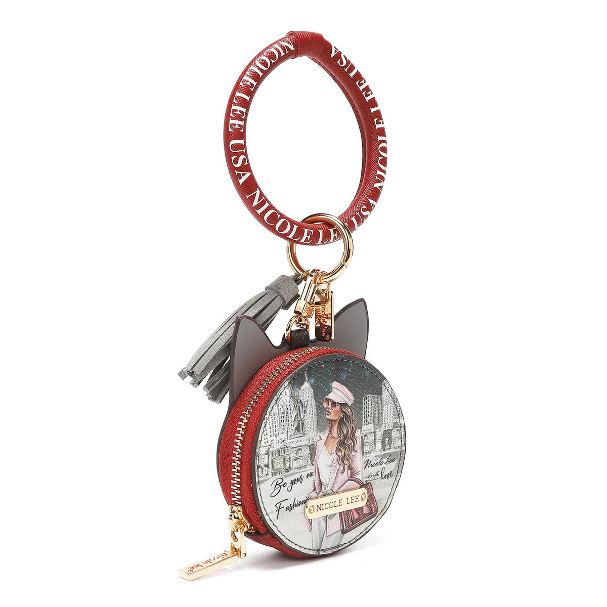 CAT COIN PURSE WRISTLET KEYCHAIN